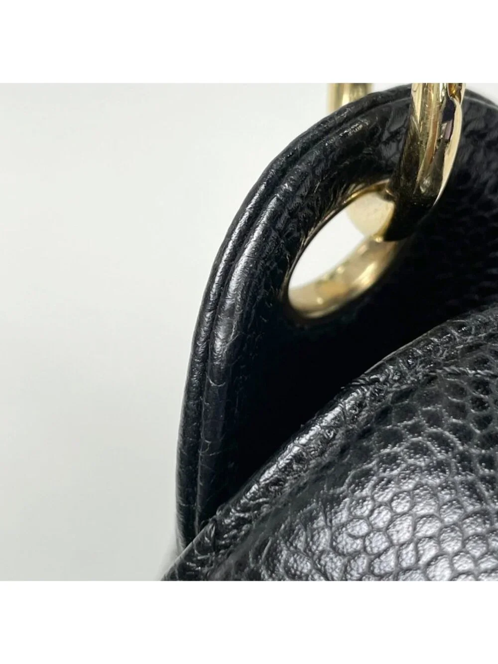 Chanel Shoulder Bag CC Logo Quilted Caviar Leather Black